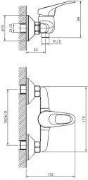 Смеситель для душа Decoroom DR21055 одноручный, хром